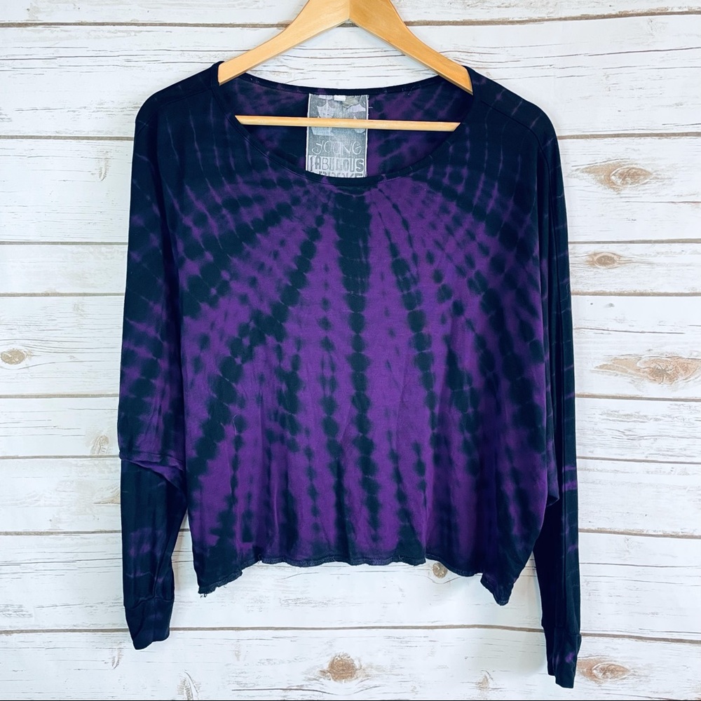 Young Fabulous & Broke | Purple Black Tie Dye top
